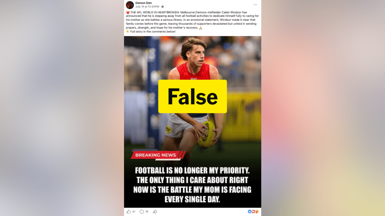 A screenshot of a Facebook post.