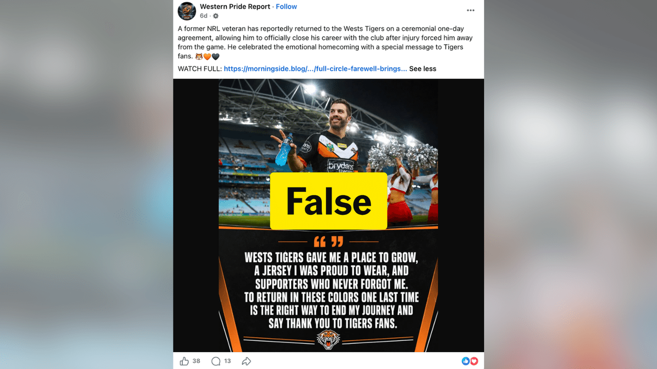 A screenshot of a Facebook post.