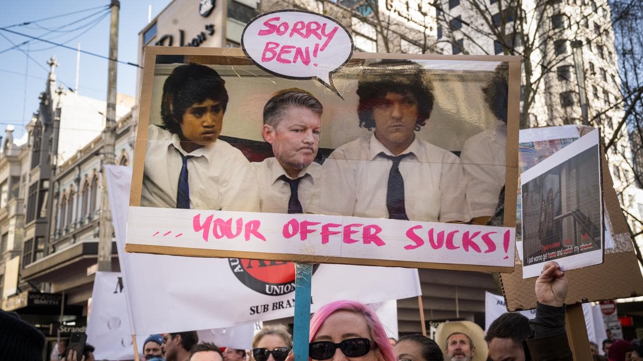 A placard at a teachers strike (file image)