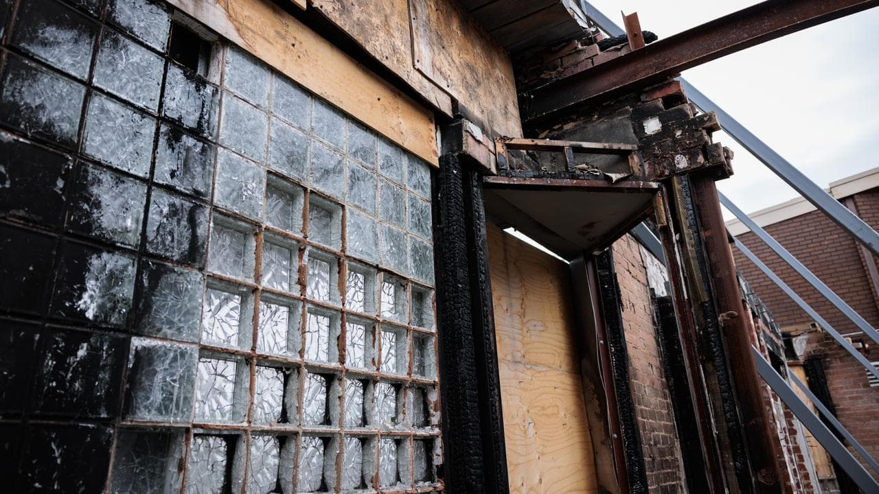 Fire damage at the Adass Israel Synagogue in Ripponlea