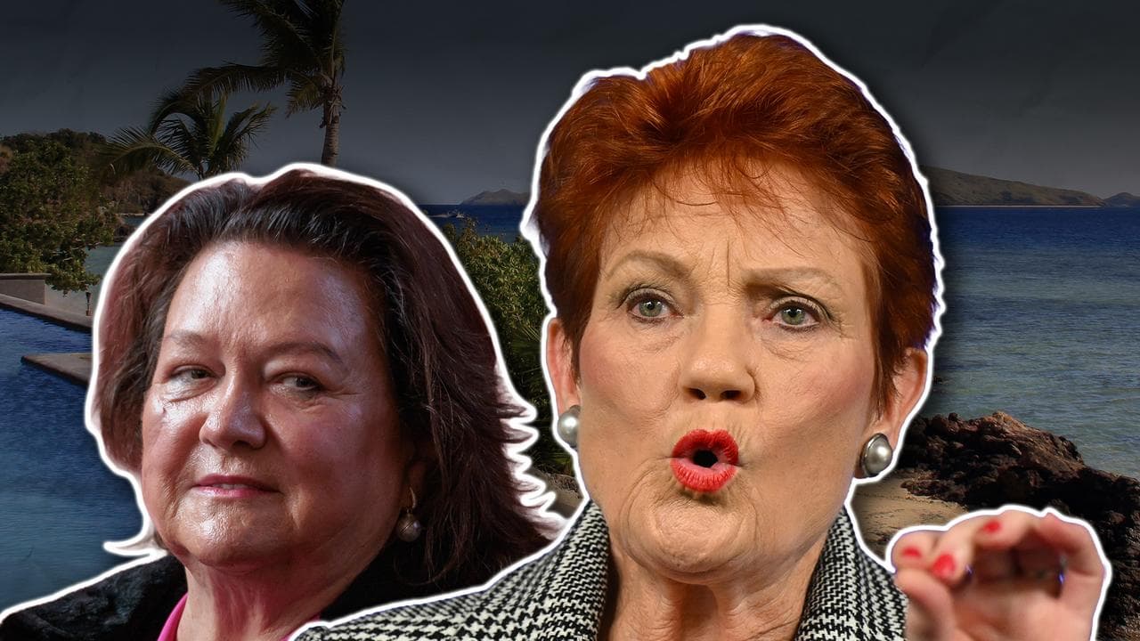 Gina Rinehart alongside One Nation leader Pauline Hanson
