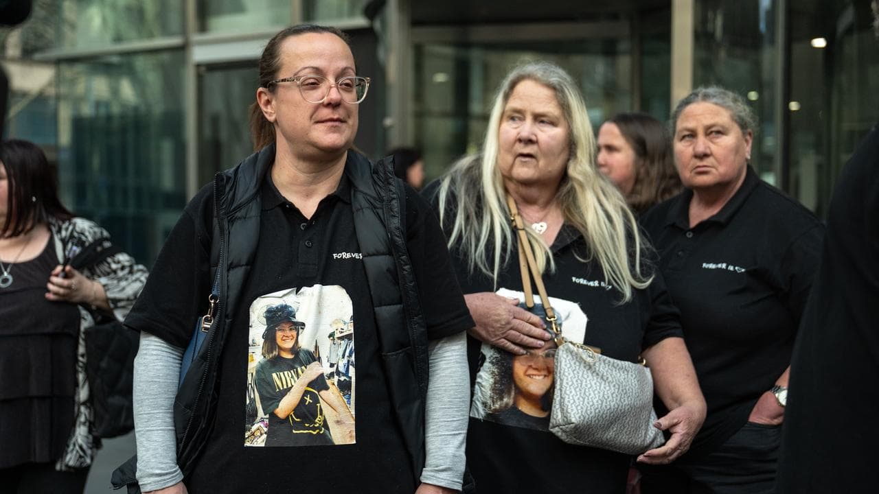 mother walks out of court