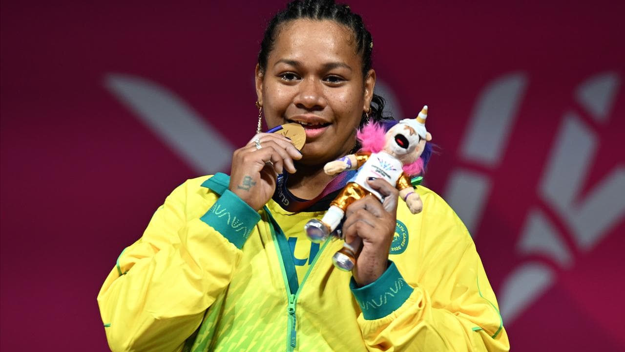 Eileen Cikamatana of Australia reacts during the