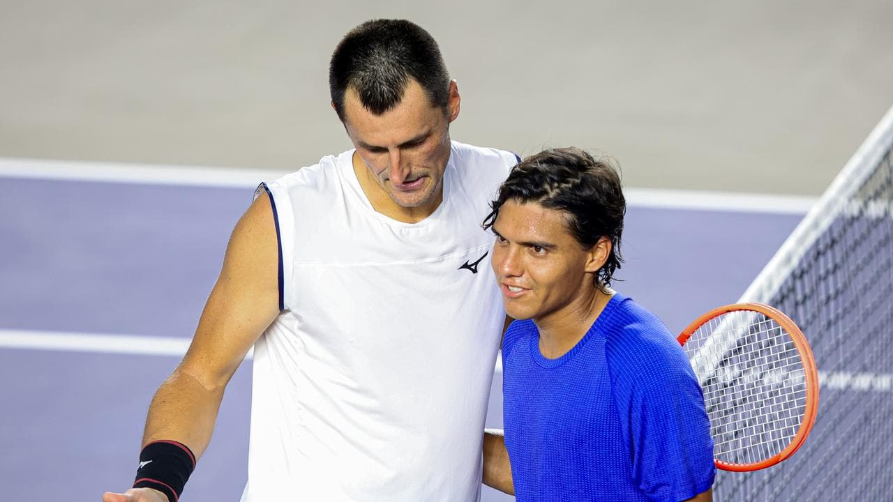 (L-R) Bernard Tomic and Alex Hernandez.