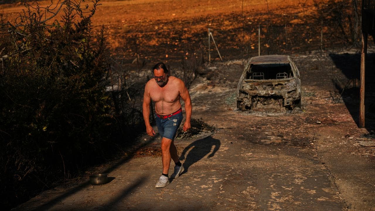 Julian Alonso at his destroyed property in Madrid province, Spain
