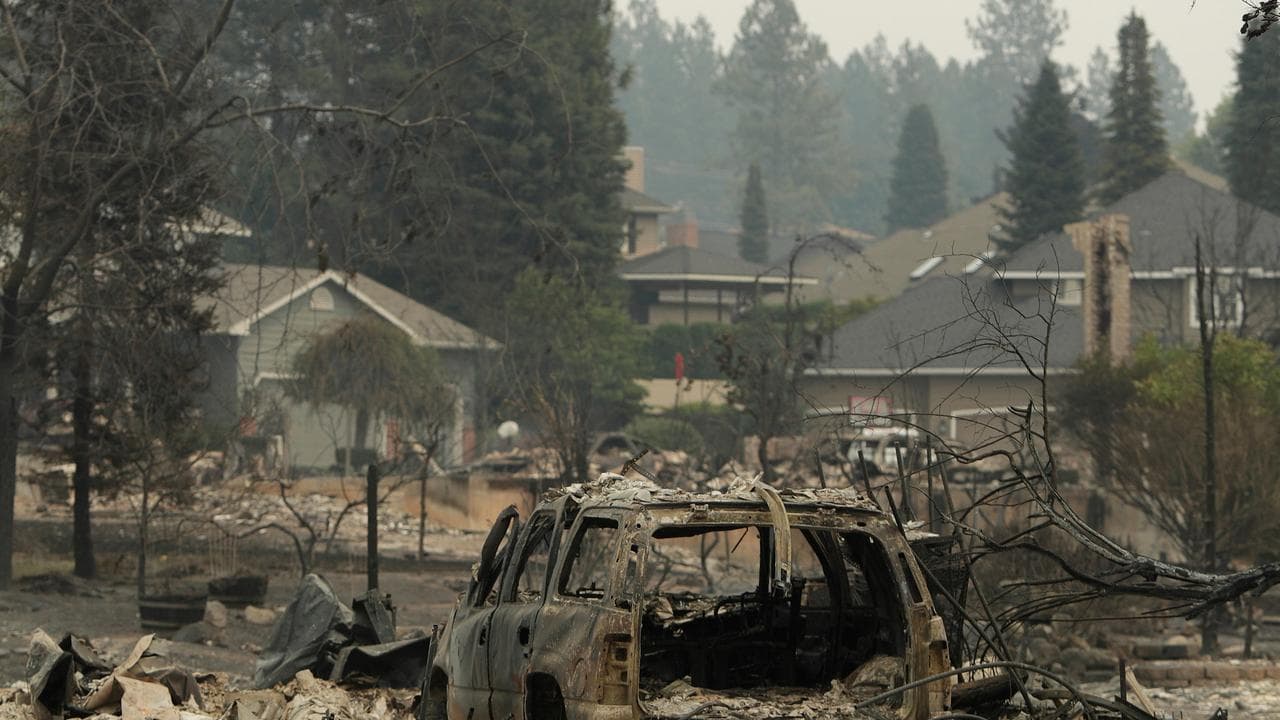 A wildfire, Sunday, Aug. 2, 2026, in Spokane, Washington