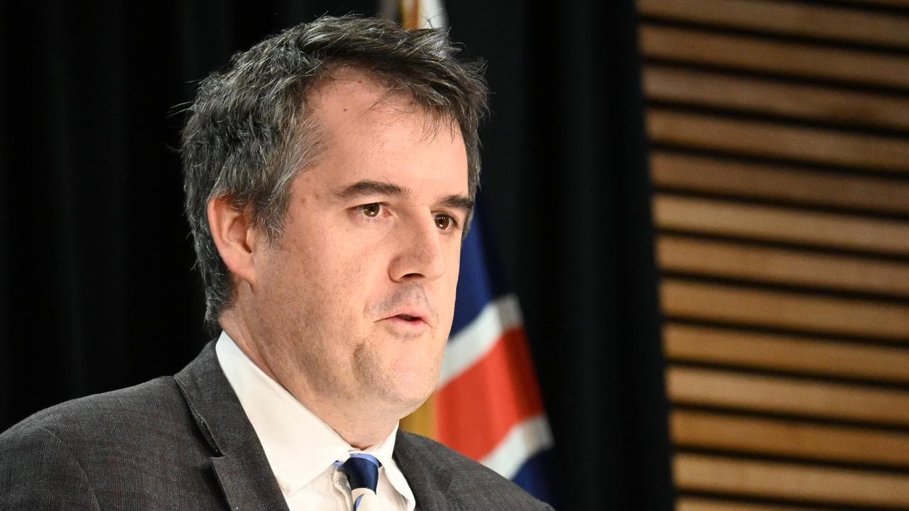 New Zealand Housing Minister Chris Bishop at a 2024 press conference.