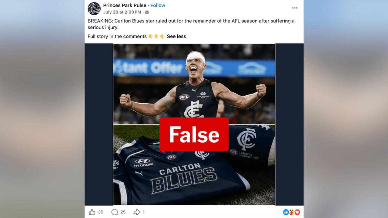 A screenshot of a Facebook post. 