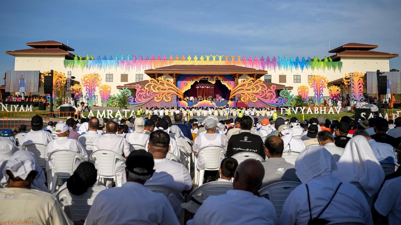 The Hindu community gather for a festival in Sydney in 2025.