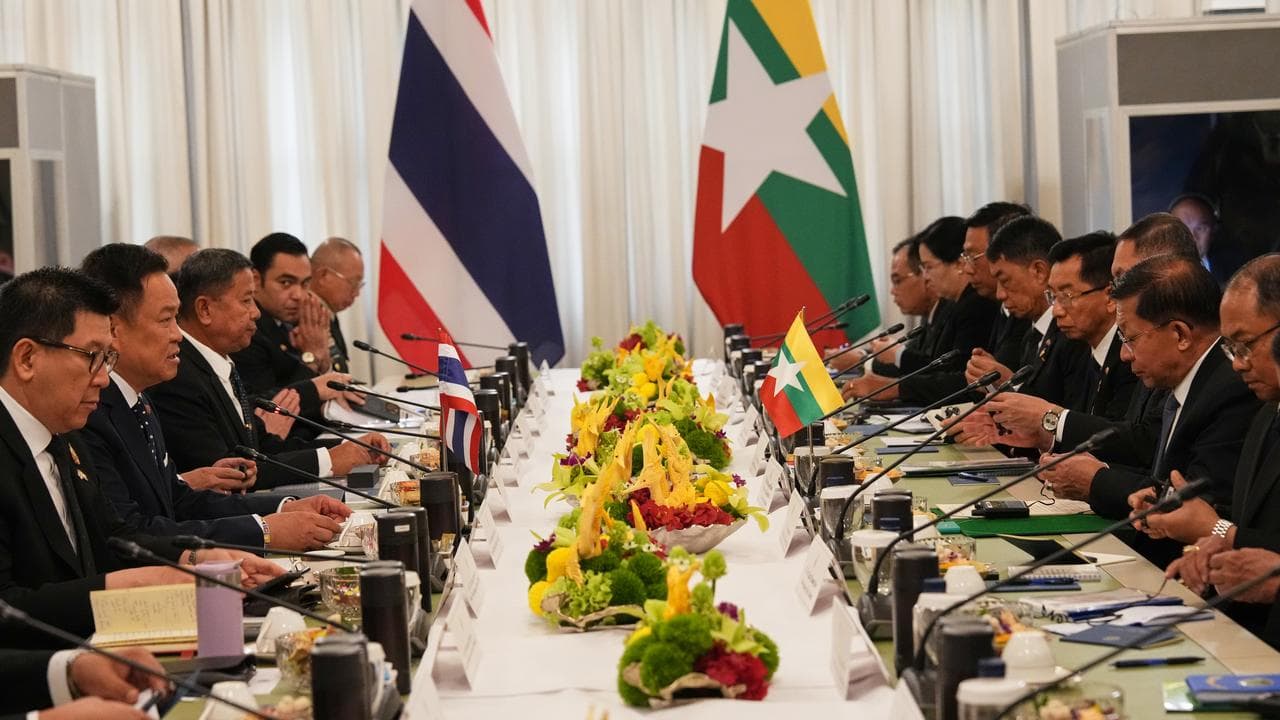 A Thailand-Myanmar bilateral meeting in Bangkok, Thailand