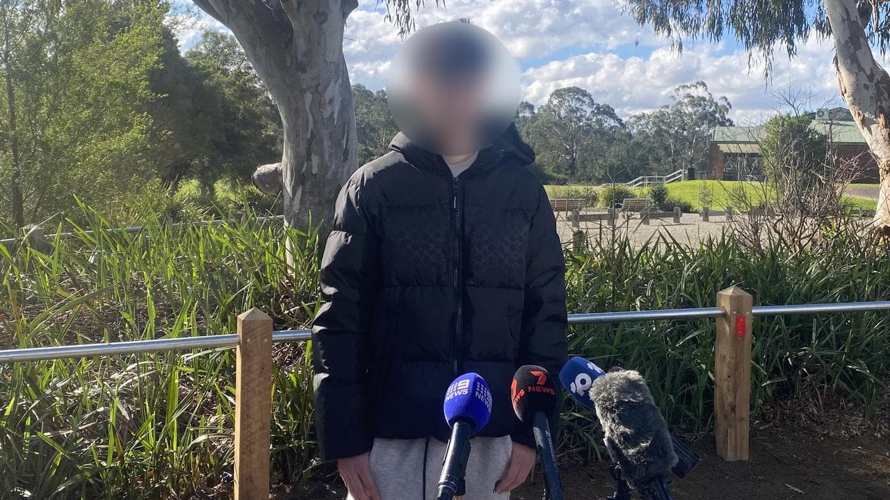 The stabbing victim speak to media
