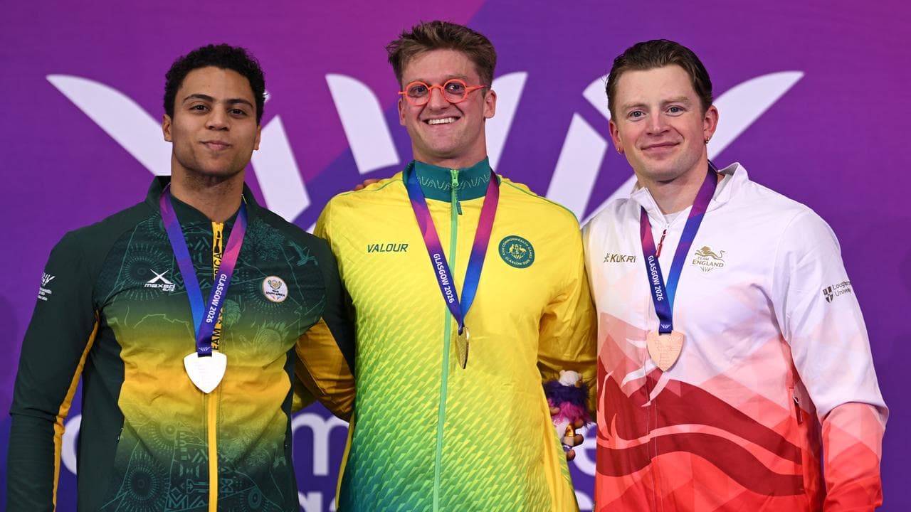 Sam Williamson, Micheal Hollie and Adam Ramsay-Peaty on the podium.