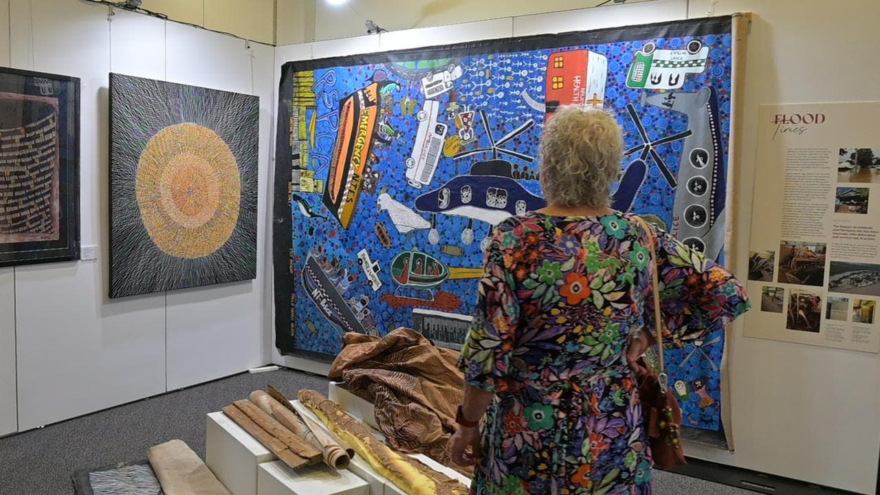 A general view of the Darwin Aboriginal Art Fair in Darwin