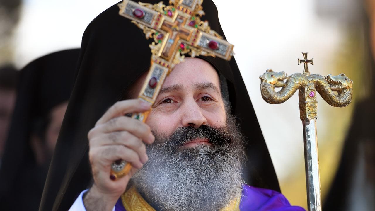 Greek Orthodox leader Archbishop Makarios at his  2019 enthronement.