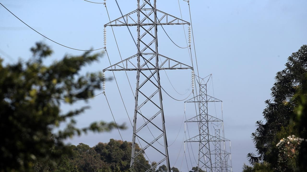 Electricity pylons in Brisbane.