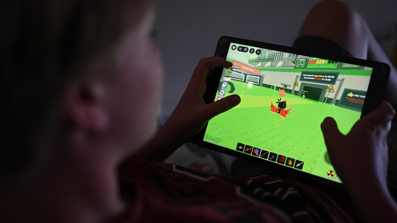 A child plays a Roblox game (file image)