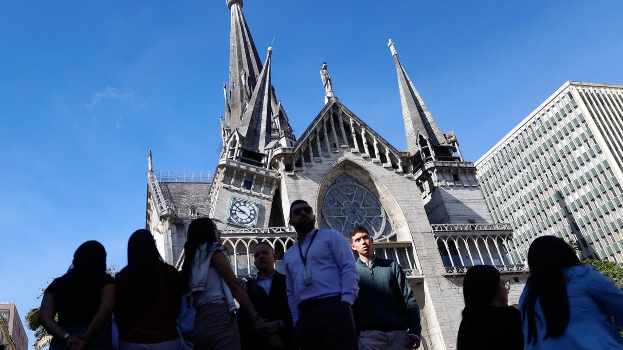 The Cathedral of Manizales after it was damaged by an in Colombia