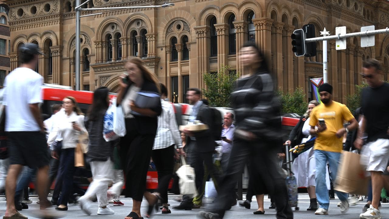 Workers commuting in Sydney