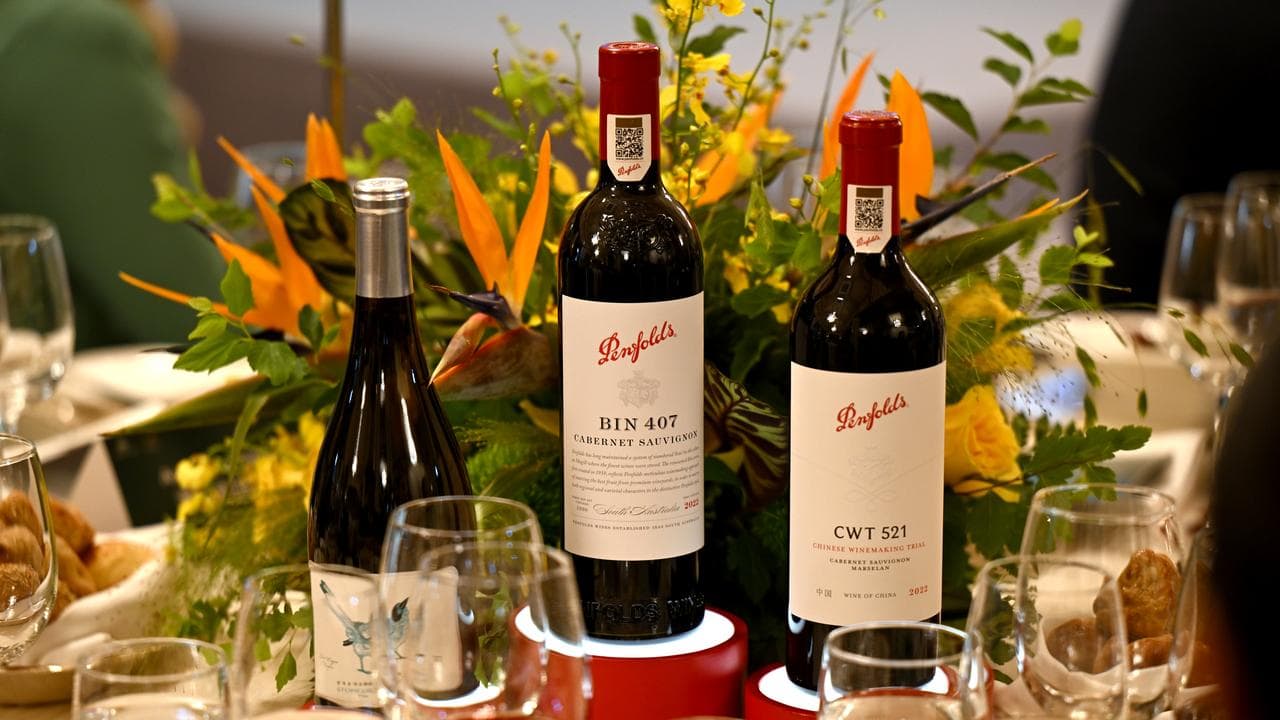Penfolds wine bottles (file image)