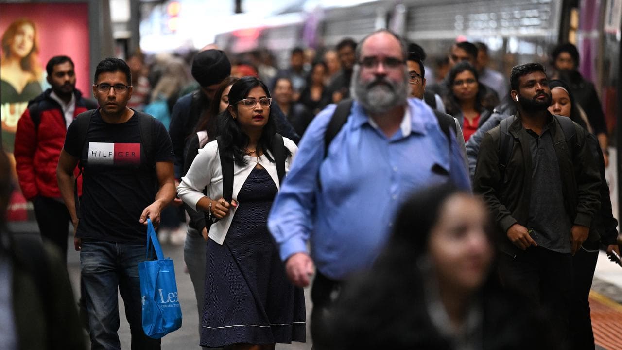 Train commuters in Melbourne (file image)