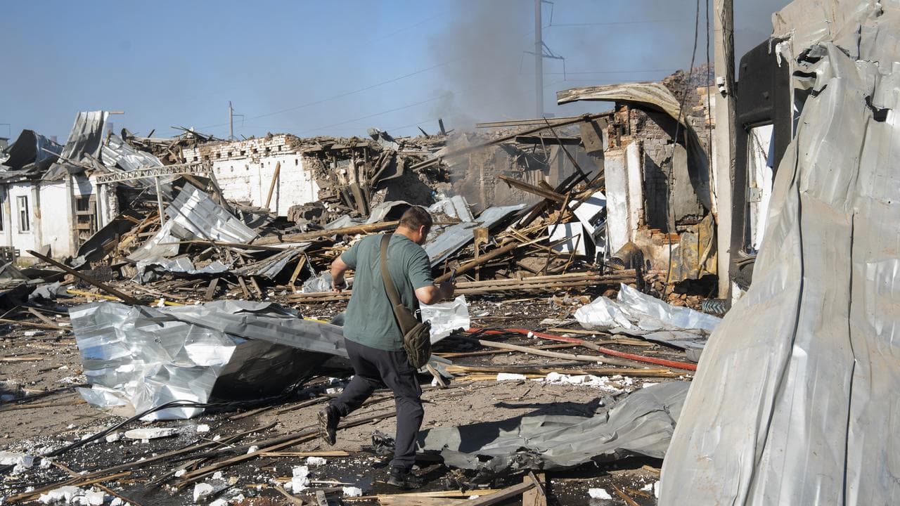 Site of a Russian strike in Kramatorsk, Donetsk region, Ukraine