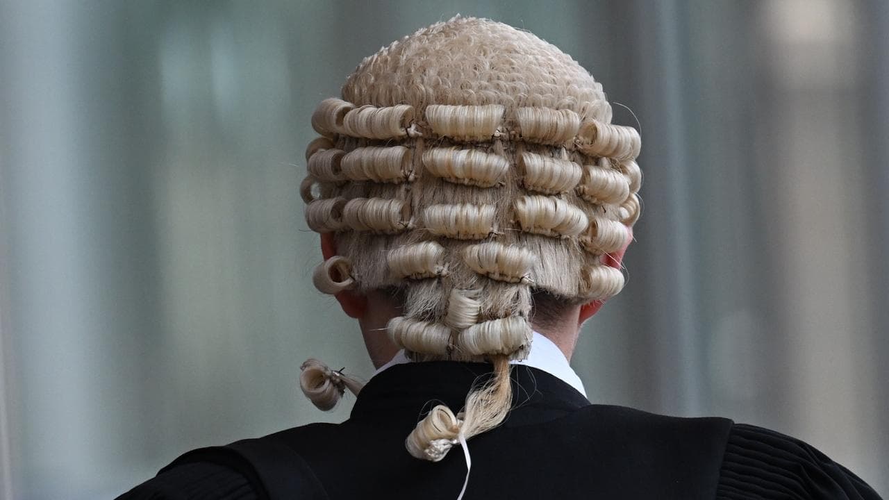 A barrister wearing his wig