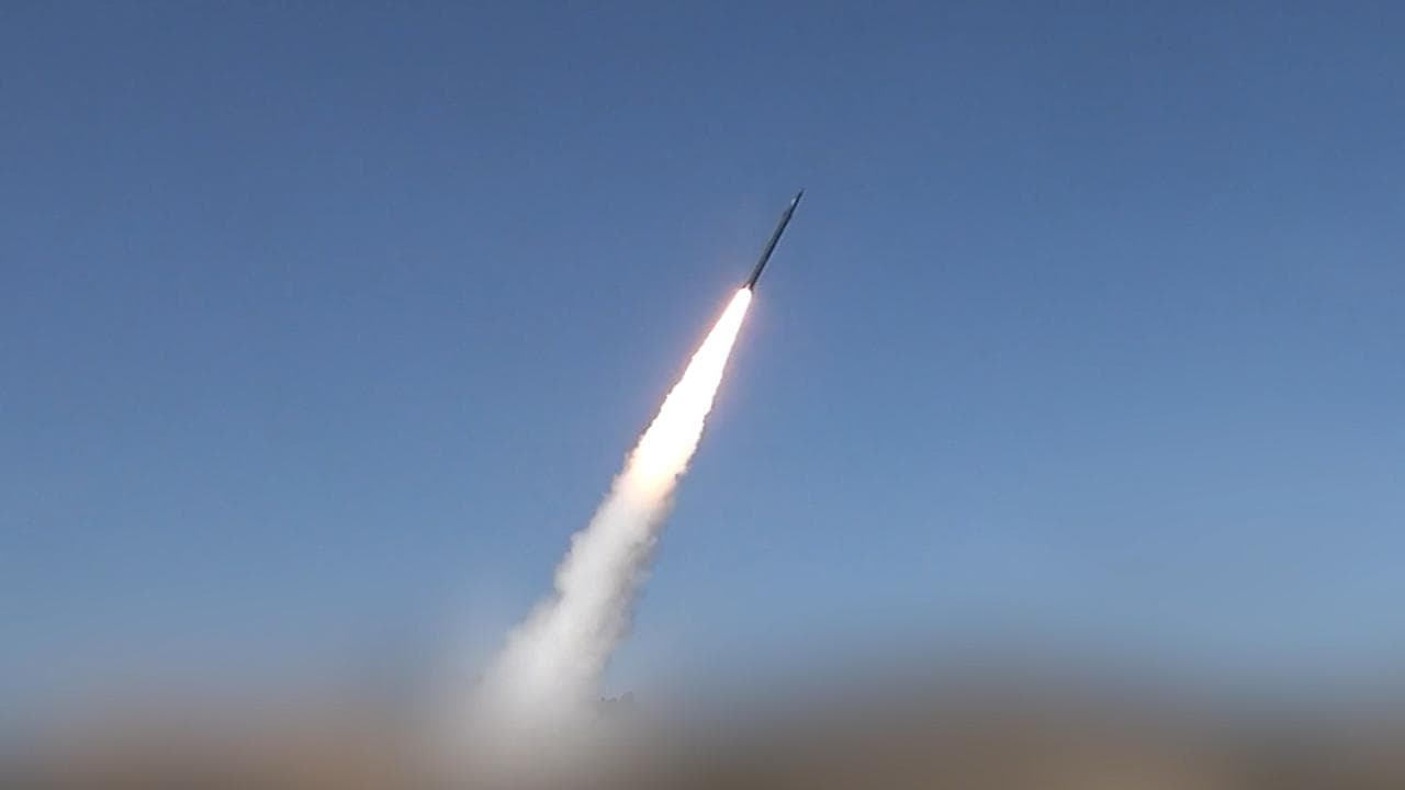 A Houthi missile launch from an undisclosed location in Yemen