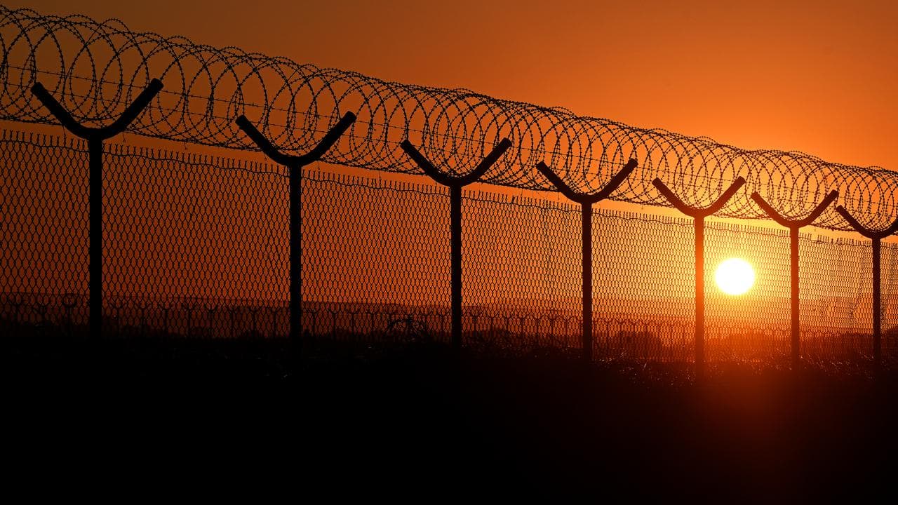 Barbed wire security fencing (file image)