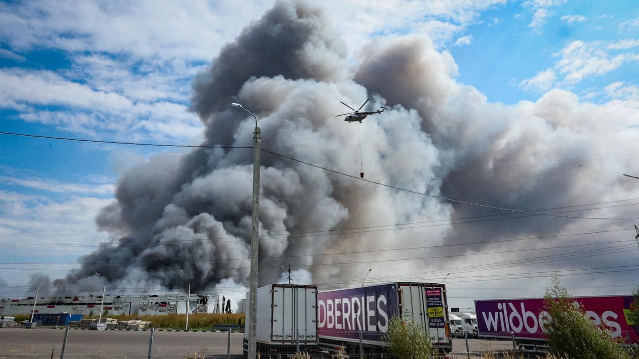 Wildberries facility after a Ukrainian strike in the Moscow region