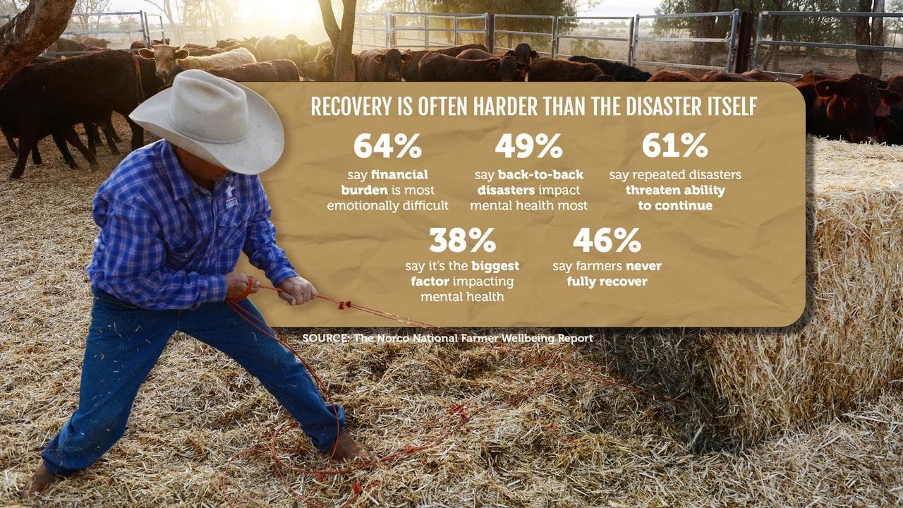 A graphic showing key findings on farmers’ mental health
