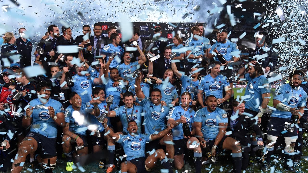 Celebrating NSW Waratahs.