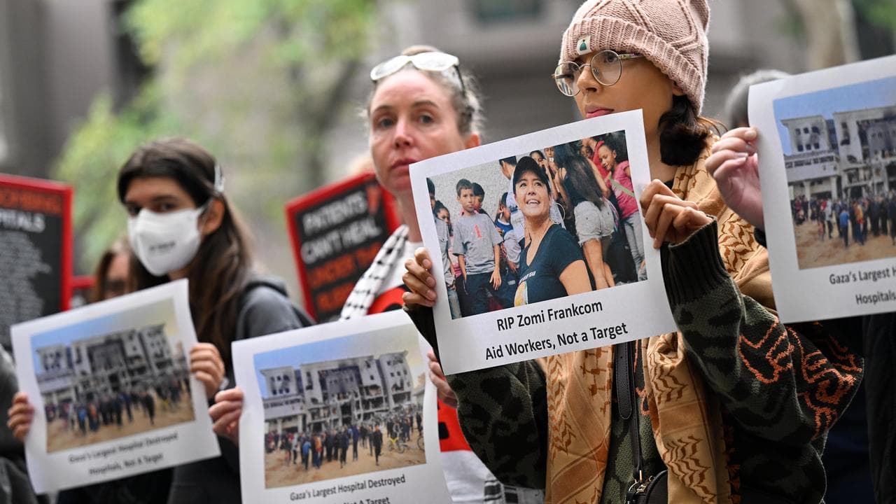 People participate in a Pro-Palestine demonstration in Melbourne