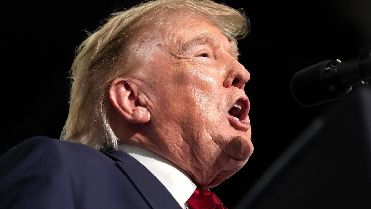 US President Donald Trump speaks at a rally in South Carolina