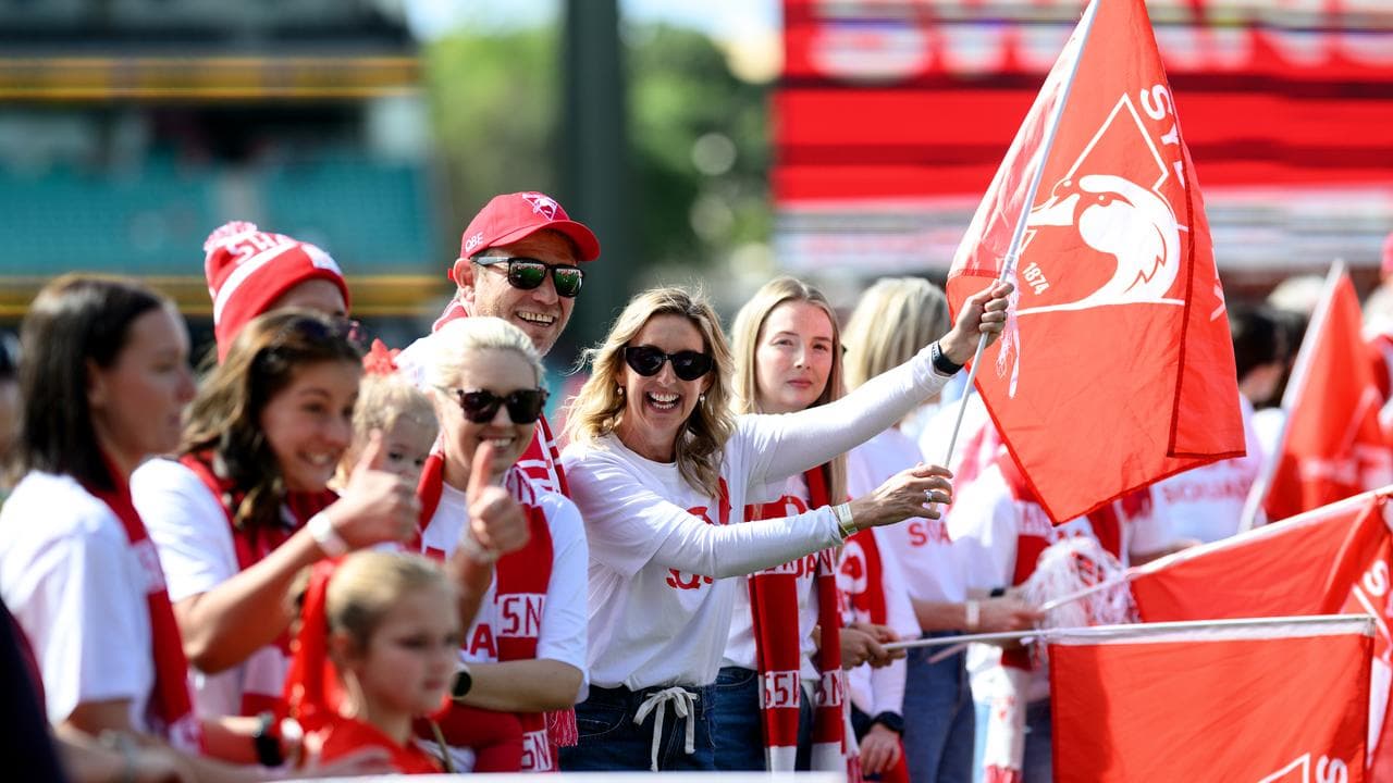 Fans with Swans flags