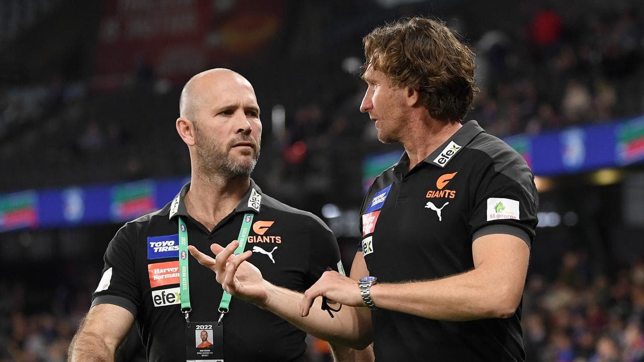Former Essendon teammates Mark McVeigh and James Hird