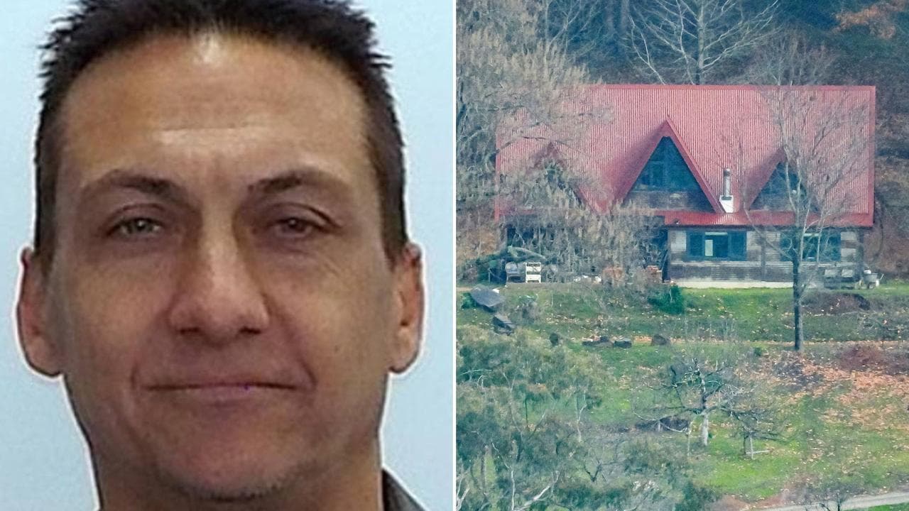 Dezi Freeman and the house where he shot two police officers