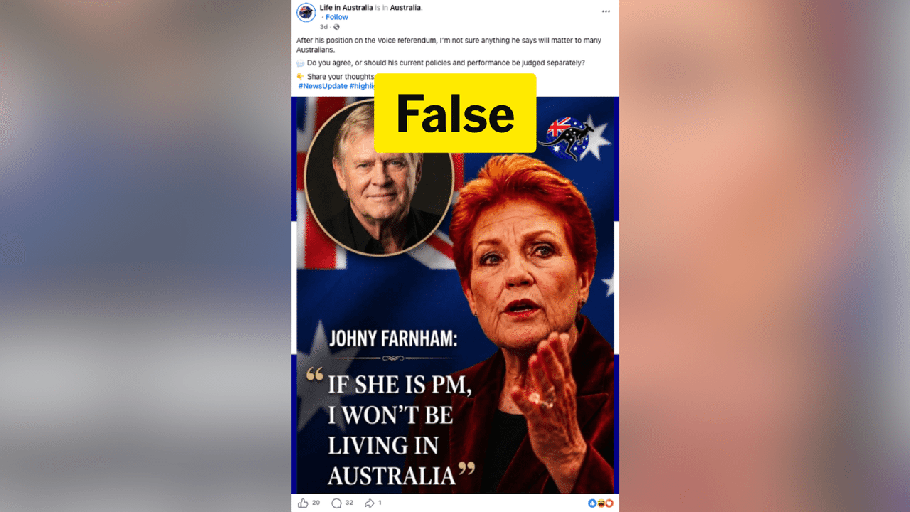 A screenshot of a Facebook post.