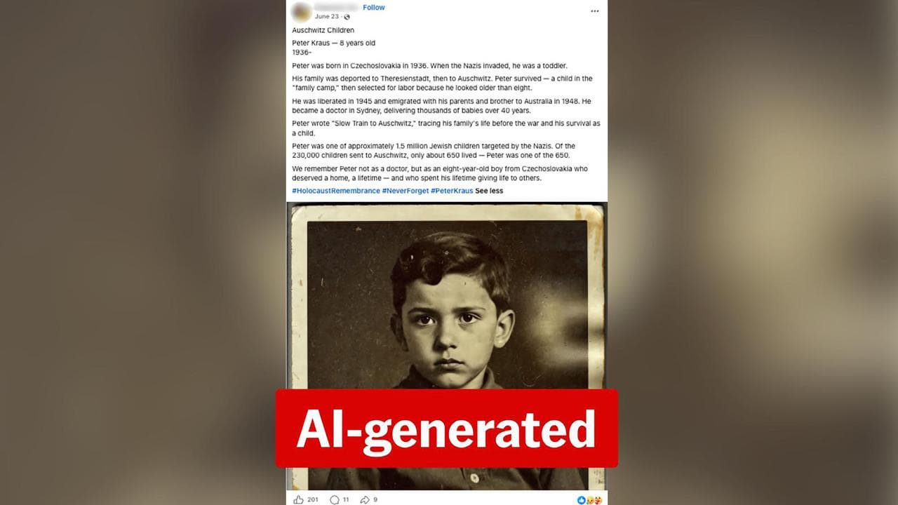 A Facebook post featuring the AI image of Dr Kraus