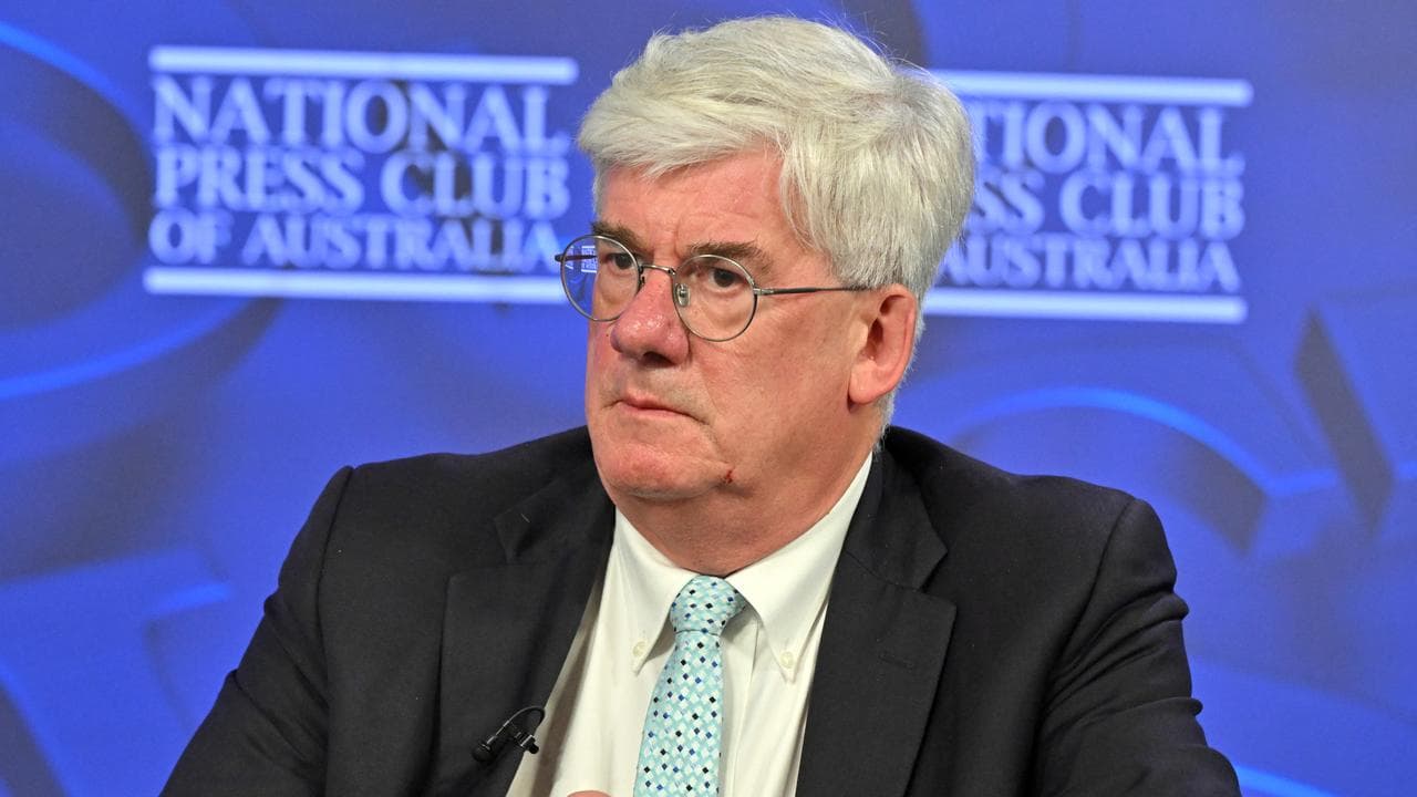 Economist Saul Eslake at the National Press Club in Canberra, 2024