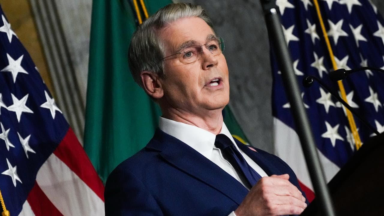 Treasury Secretary Scott Bessent speaks to reporters in Washington