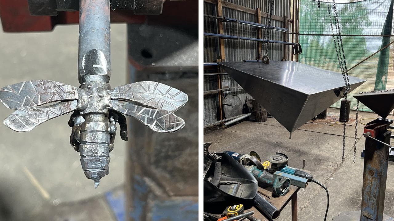 Parts of Tom Pall's sculpture, The Weight of Consciousness