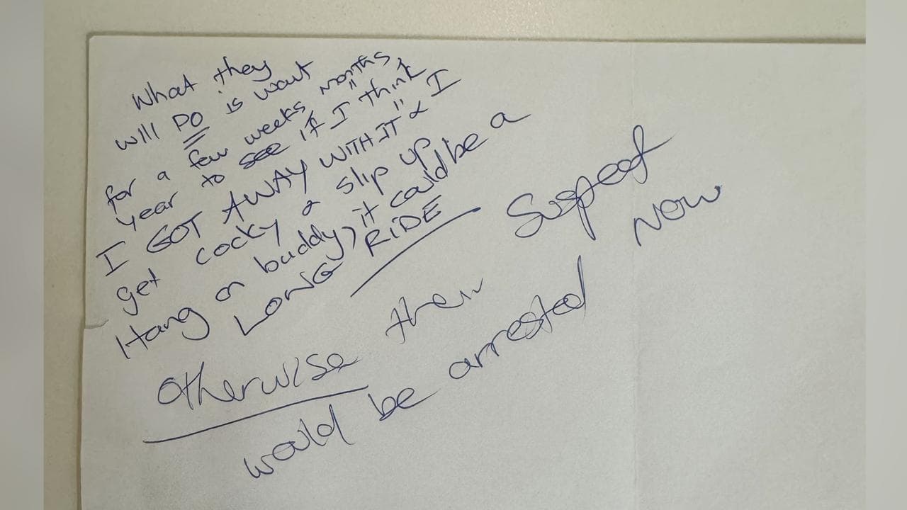 handwritten note