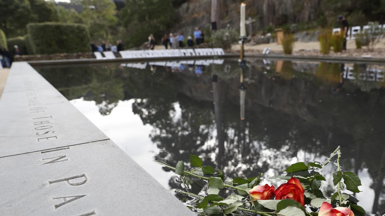 Flowers placed to remember Port Arthur