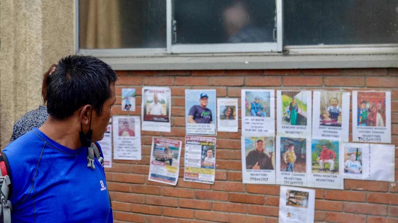 Photographs of missing people in Kathmandu