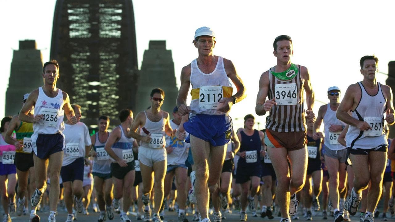 Sydney marathon runners.