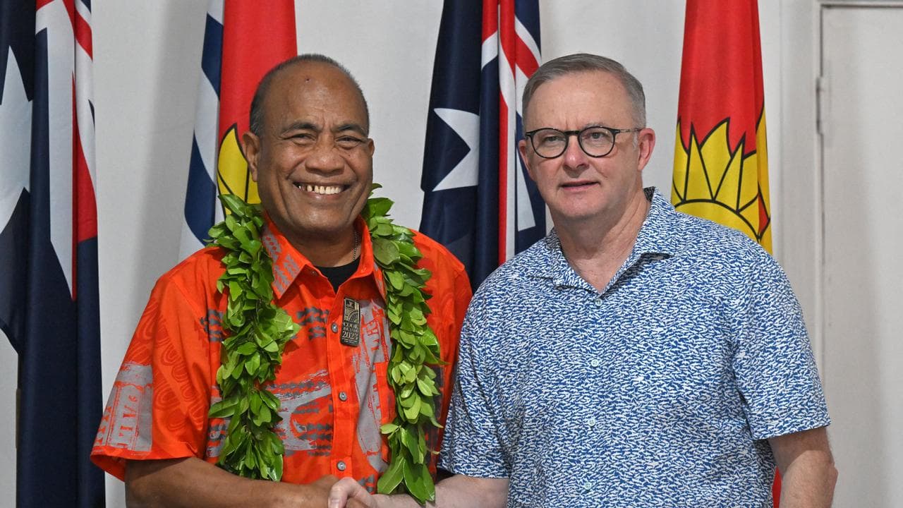 Taneti Maamau and Australia’s Prime Minister Anthony Albanese