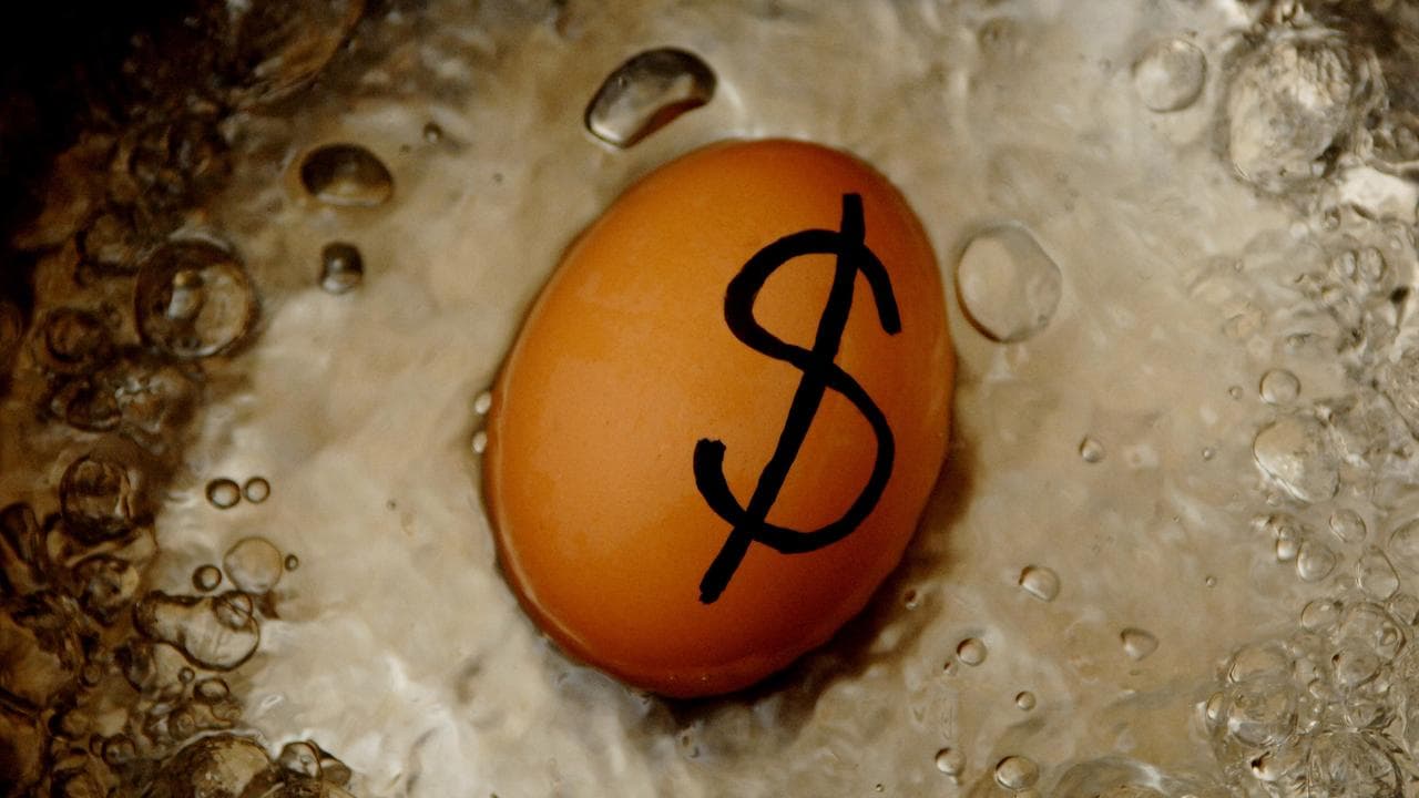 An egg boiling in hot water (file image)