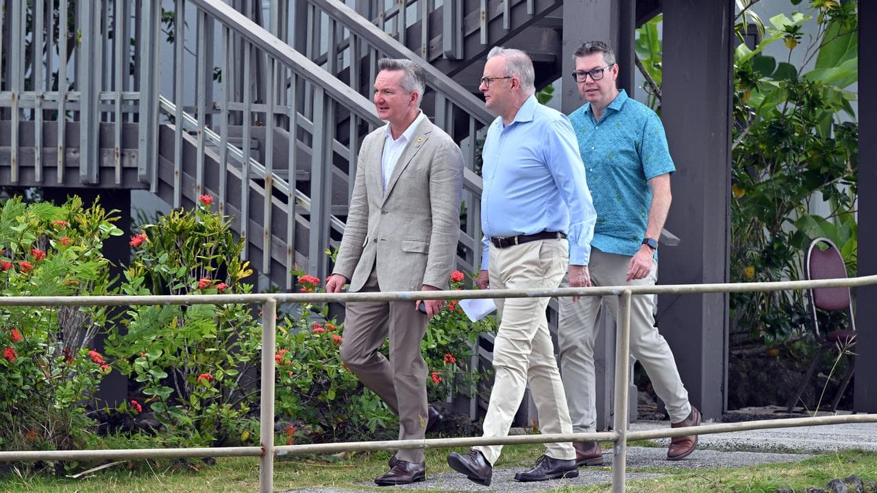 Chris Bowen, Anthony Albanese and Pat Conroy