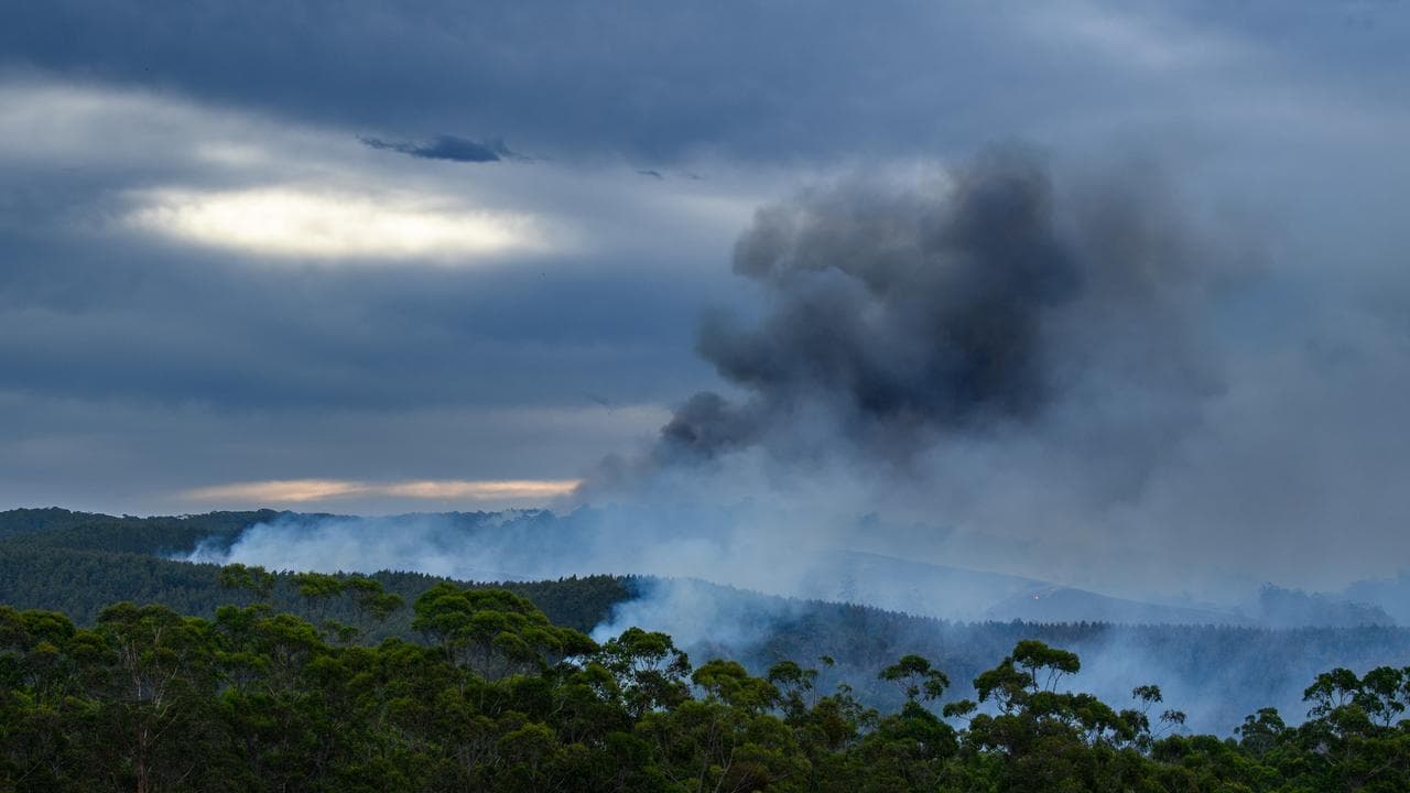 Smoke billows