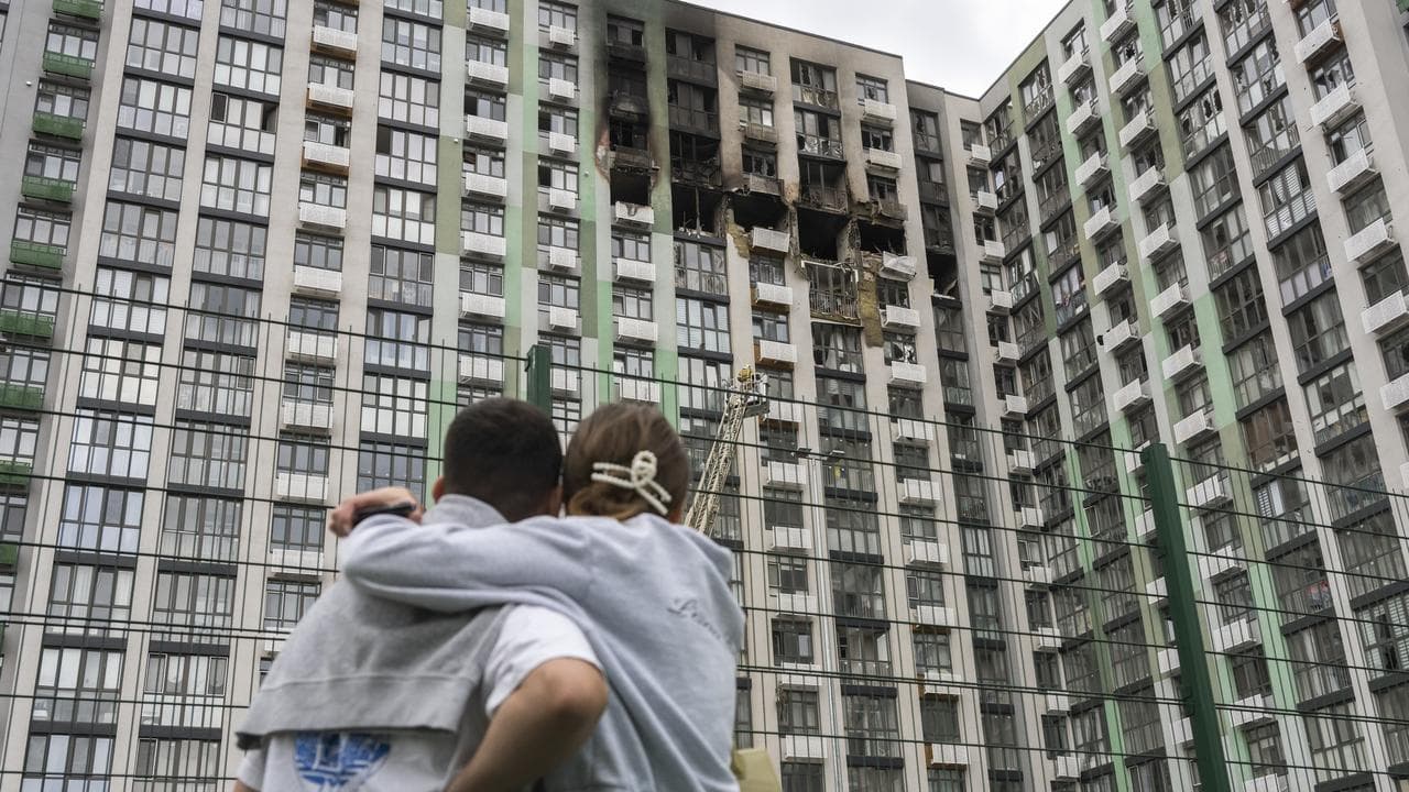 Aftermath of Russian strike in Kyiv